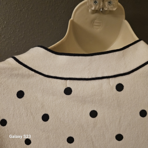 Boden Polka Dot Navy White Knit top - Picture 9 of 12